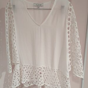 Alexis Cream Lace Sleeve Blouse